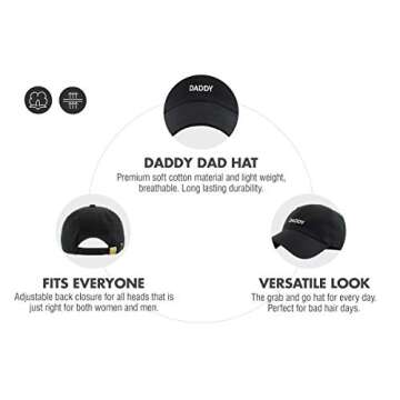 KBSV-084 BLK Daddy Dad Hat Baseball Cap Vintage Distressed Classic Polo Style Adjustable Cotton