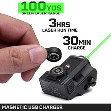 BattleBeam V1 Green Laser Sight | Rifle or Handgun | Weaver or Picatinny Rail | Blue Dot Lazer Sight Pistol | Tactical Sights Airsoft | Scope Hand Gun Rifles | Pistol | Air Soft Optic