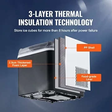 VEVOR Self-Cleaning Countertop Ice Maker 26lbs Output