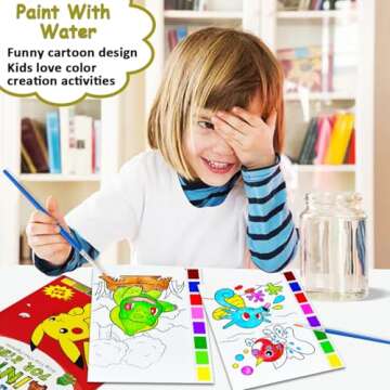 JZILU Watercolor Coloring Book for Kids, Paint with Water- Magic Paint Set Water Painting Book for T...