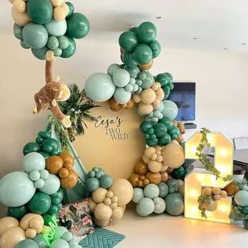 Safari Jungle Balloon Garland Kit for First Birthdays