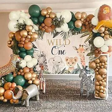 Safari Jungle Balloon Garland Kit for First Birthdays