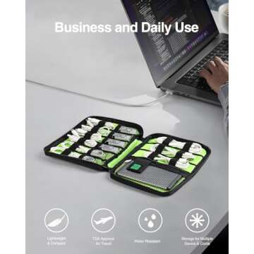 Luxtude Cord Organizer Travel, Cable Organizer Bag, Portable Electronics Organizer, Travel Case for ...