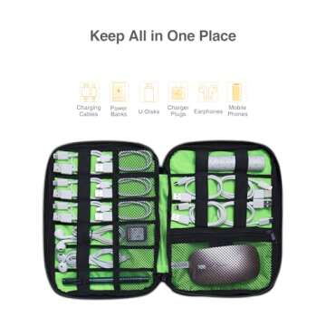 Luxtude Cord Organizer Travel, Cable Organizer Bag, Portable Electronics Organizer, Travel Case for Chargers and Cords, Travel Tech Organizer, Travel Essentials for Cable Storage/Tech Storage