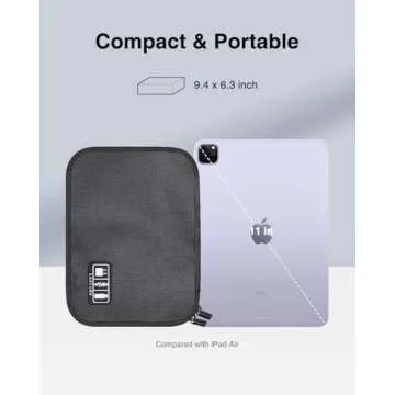 Luxtude Cord Organizer Travel, Cable Organizer Bag, Portable Electronics Organizer, Travel Case for Chargers and Cords, Travel Tech Organizer, Travel Essentials for Cable Storage/Tech Storage