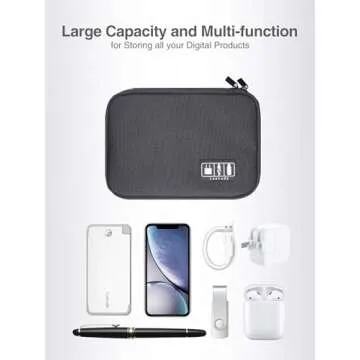Luxtude Cord Organizer Travel, Cable Organizer Bag, Portable Electronics Organizer, Travel Case for Chargers and Cords, Travel Tech Organizer, Travel Essentials for Cable Storage/Tech Storage