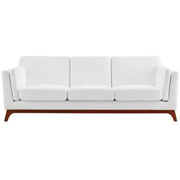 Modway Chance Mid-Century Modern Sofa in White