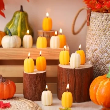 Stylish Pumpkin Shaped Candles for Autumn Decor