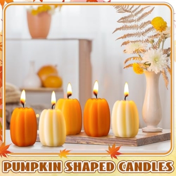 Stylish Pumpkin Shaped Candles for Autumn Decor