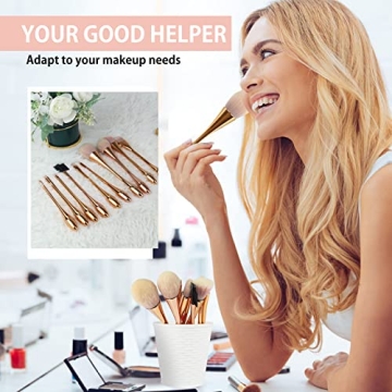 Professional 10 pcs Makeup Brushes Set in Rose Gold