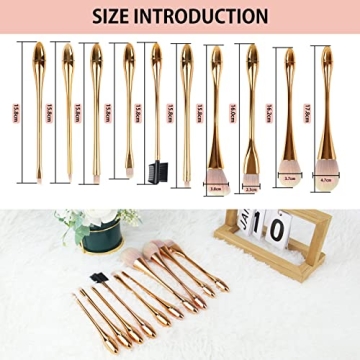 Professional 10 pcs Makeup Brushes Set in Rose Gold