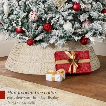 Stunning 6ft Pre-Lit Snow Flocked Christmas Tree - Best Choice Products