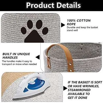 Durable Cotton Dog Toy Basket Storage for Organizing Pets