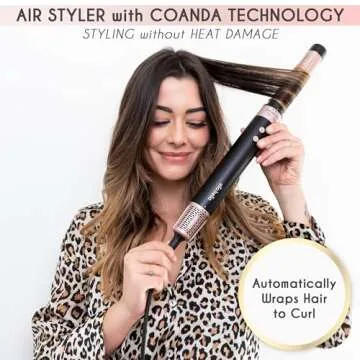 ELLA BELLA® 6 in 1 Professional Hot Air Styler • Powerful Hair Dryer & Straightener Set • Styling Without Heat Damage • Fast Drying Curling Volumizing Straightening • Includes Protective Travel Case