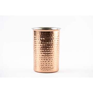 Mud Pie Copper Kitchen Utensil Caddy with Gold Tag