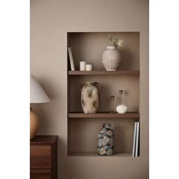 9.8 inch Rustic Brown Ceramic Flower Vase for Home Decor