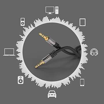 KabelDirekt – Aux Cable, Jack Cord & Audio 3.5mm Cable – 10ft – Available in 1.5-33ft – Suitable for Headphones – Mobile Phone – PC & Laptop Audio – Car – HiFi – Stereo, Black
