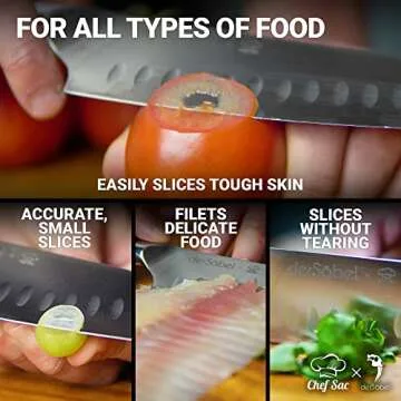 Chef Sac 7 Inch Santoku Knife - Best All-Purpose Chef Knife