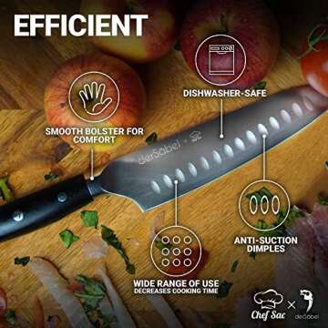 Chef Sac 7 Inch Santoku Knife - Best All-Purpose Chef Knife