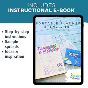 Portable Planner Stencils - Organize with 16 Reusable Templates