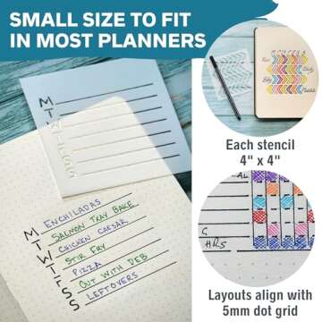 Portable Planner Stencils - Organize with 16 Reusable Templates