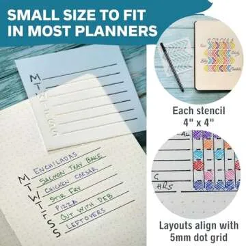 Portable Planner Stencils - Organize with 16 Reusable Templates