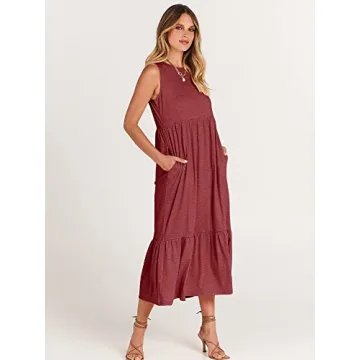 Stylish ANRABESS Women Summer Sundress with Pockets
