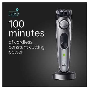 Braun All-in-One Style Kit Series 7 7440, Shaving Kit with 12-in-1 Trimmer for Beard, Body, Manscaping, Hair Clippers, 100 Minute Cordless Runtime, Includes Charging Stand & Premium Case