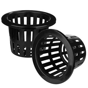 Jucoan 40 Pack 4 Inch Net Pots, Garden Slotted Mesh Net Cups, Plastic Orchids Pot Plant Nursery Bask...