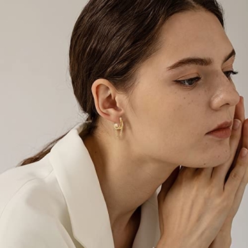 Ritach 14K Gold Plated Chain Hoop Earrings for Women