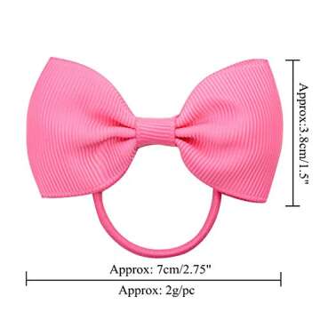 inSowni 40 Pack Grosgrain Ribbon Bow Elastics Hair Ties Scrunchies Pigtail Ponytail Holders Bands Ropes for Baby Girls Toddlers Kids