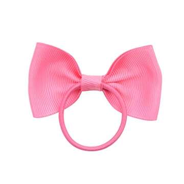 inSowni 40 Pack Grosgrain Ribbon Bow Elastics Hair Ties Scrunchies Pigtail Ponytail Holders Bands Ropes for Baby Girls Toddlers Kids