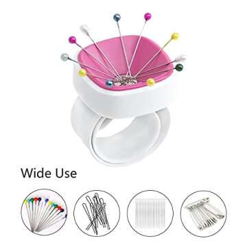 Sew Tech 3 Pack Magnetic Wrist Pin Cushion for Sewing Pins, Strong Magnet Sewing Pin Holder, Wristband Pincushions for Needles, Silicone Braider Band Bracelet for Hair Clips (3 Magnetic Pin Cushions)