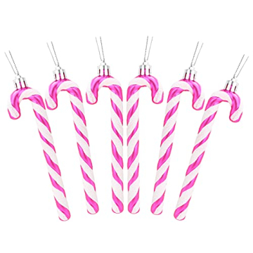 Christmas Concepts® Pack of 6-13cm Glitter Candy Cane Christmas Tree Decorations/Ornaments (Hot Pin...