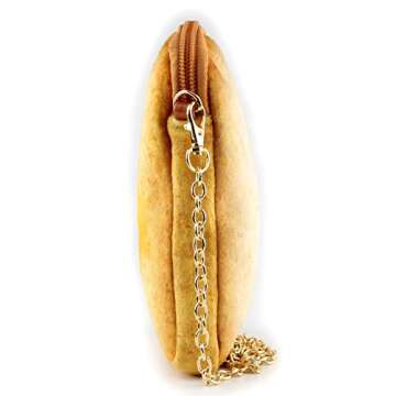 QiMing butter Toast Shoulder Bag,Cute Plush Food Crossbody Handbag for Women