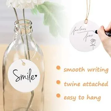 SallyFashion 120PCS White Round Gift Tags for Every Occasion