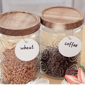 SallyFashion 120PCS White Round Gift Tags, Kraft Paper Gift Tags with String Blank Hang Tags for Gifts Wrapping Craft Project Wedding Favors