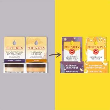 Burt’s Bees Conditioning Lip Scrub and Overnight Intensive Lip Treatment, With Ceramides, College ...