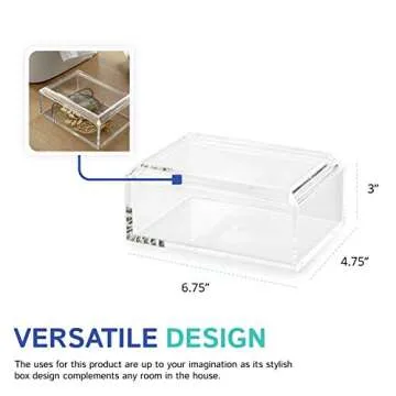 Huang Acrylic Rectangular Jewelry Box with Lid - Stylish & Durable