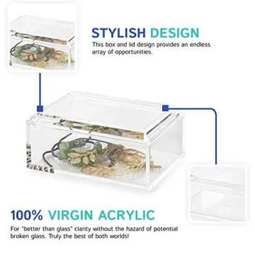 Huang Acrylic Rectangular Jewelry Box with Lid - Stylish & Durable