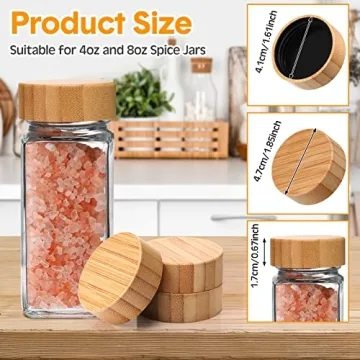 28 Bamboo Spice Jar Lids - Eco-Friendly Kitchen Storage