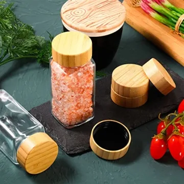 28 Bamboo Spice Jar Lids - Eco-Friendly Kitchen Storage