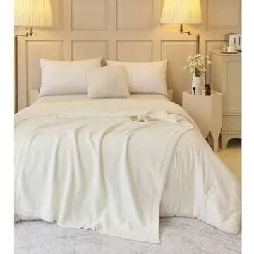 Ultra-Soft White Blanket Solid Color Fluffy Microfiber Knitted Throw Blanket Super Cozy Lightweight Bed Blanket for Sofa Couch Bed Travel50“x60”