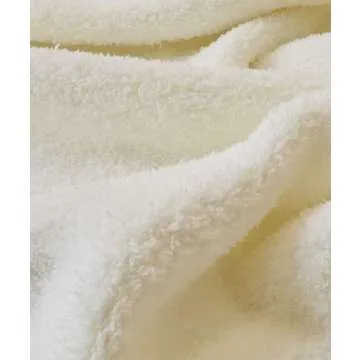 Ultra-Soft White Blanket Solid Color Fluffy Microfiber Knitted Throw Blanket Super Cozy Lightweight Bed Blanket for Sofa Couch Bed Travel50“x60”