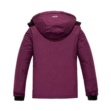 wantdo Women's Mountain Fleece Jacket Windproof Ski Coat Blending Purple Small