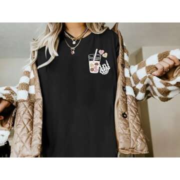 Hispanic Latina Oversized Women Shirt Coffee Mexican Latina T-Shirt Fueled by Cafecito Y Chisme Tops Loose Shirt