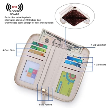 S-ZONE RFID Blocking Phone Purse Women Stylish Secure