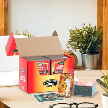 Cardboard Gold Card Saver 1 - 50 Count - Semi Rigid Card Holder, Trading Card Protectors - PSA-Approved Cardsaver for Baseball, Trading, Sports Cards - Card Sleeves, Binder, & Storage Box Compatible