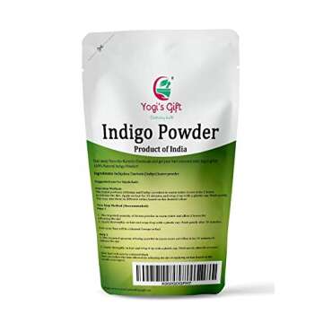 INDIGO POWDER for Hair Dye | With FREE GLOVES and HEAD CAP| Ideal for Black and Dark Hair | Indigofe...