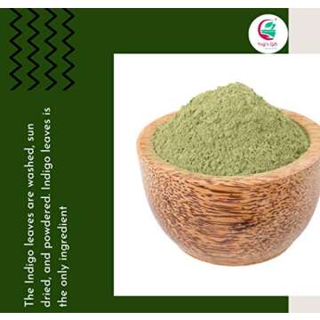 INDIGO POWDER for Hair Dye | With FREE GLOVES and HEAD CAP| Ideal for Black and Dark Hair | Indigofera Tinctoria | Black Henna | 8 oz (227 grams) | Natural Hair Color | Pure Indego